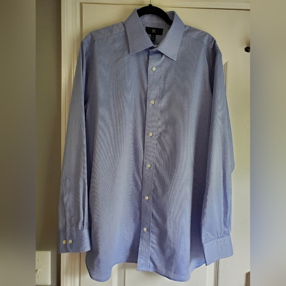 NWOT Wrinkle Resistant Designed Dress Shirt in Large Blue Texture Color - Picture 3 of 7